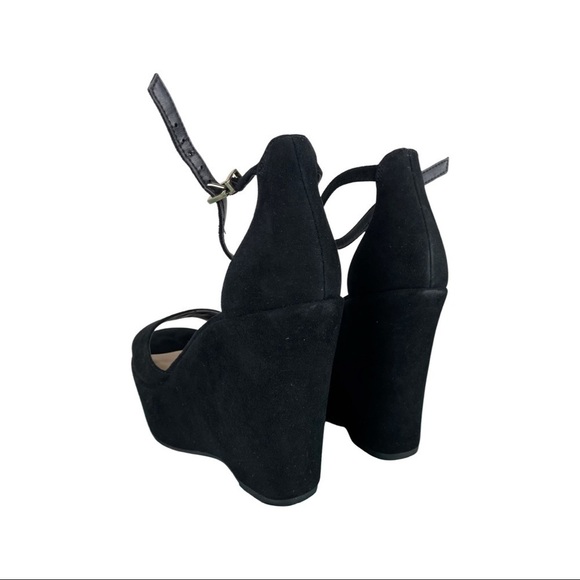 Vince Camuto Black Suede Platform Wedge Sandals NWB - Picture 10 of 13